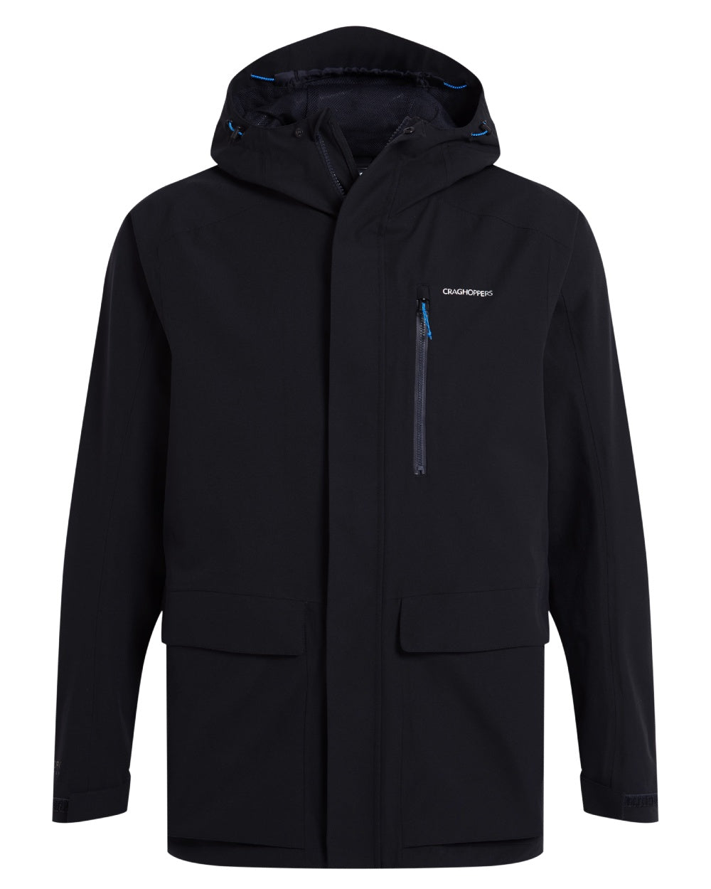 Dark Navy coloured Craghoppers Mens Lorton II Waterproof Jacket on white background 
