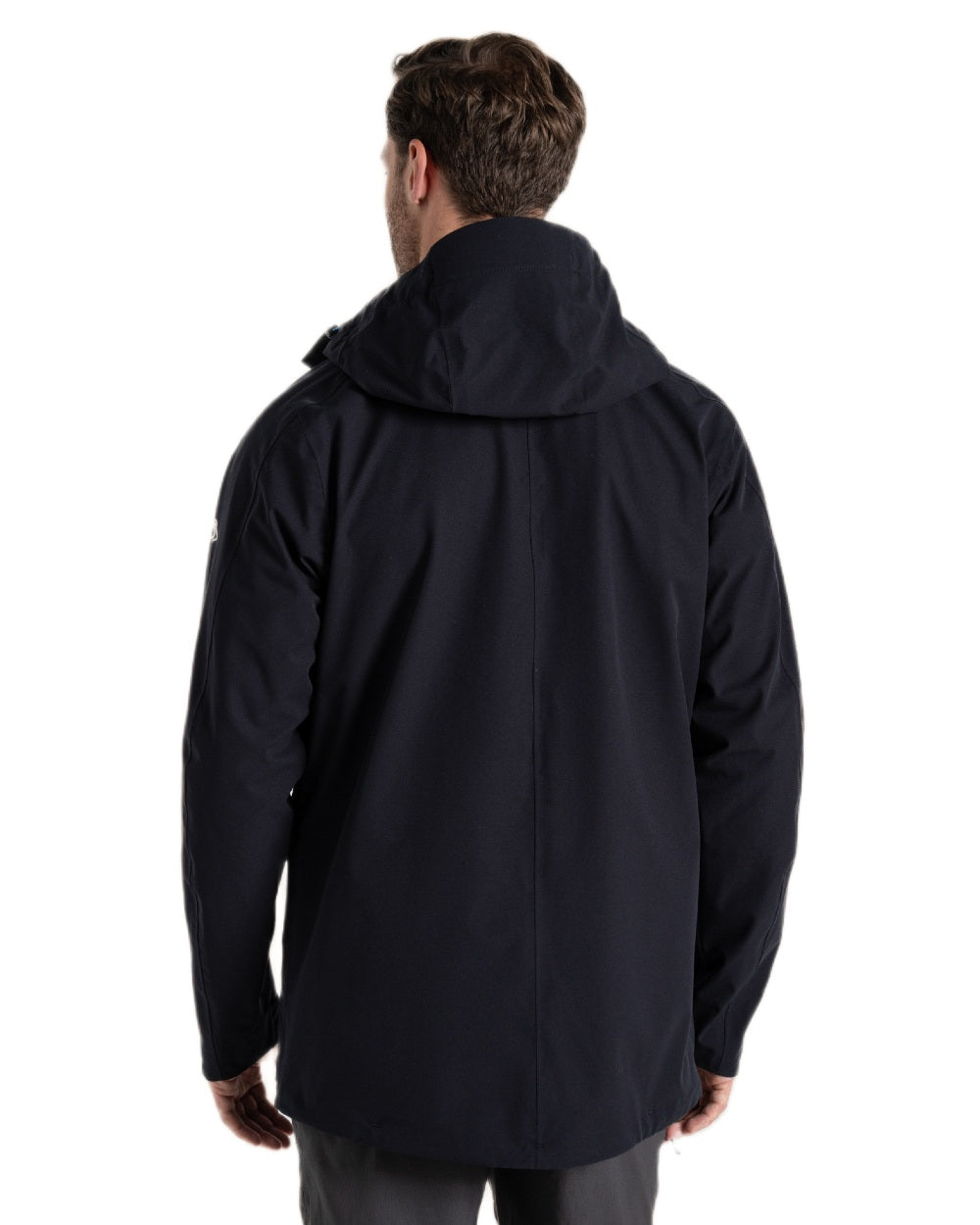 Dark Navy coloured Craghoppers Mens Lorton II Waterproof Jacket on white background 