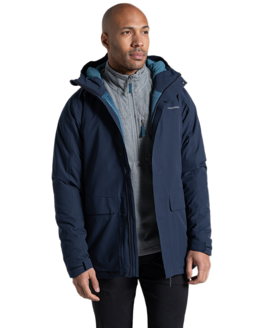 Blue Navy Coloured Craghoppers Mens Lorton Thermic Jacket on white background 