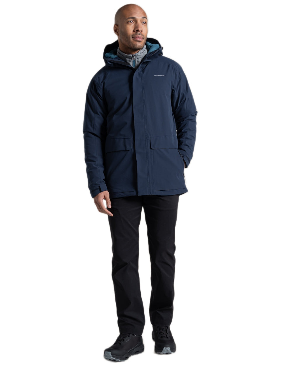 Blue Navy Coloured Craghoppers Mens Lorton Thermic Jacket on white background 