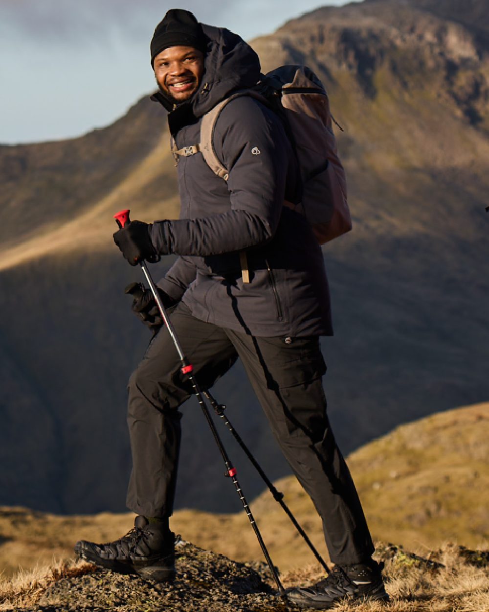 Dark Iron Coloured Craghoppers Mens Lorton Thermic Jacket on outdoor background 