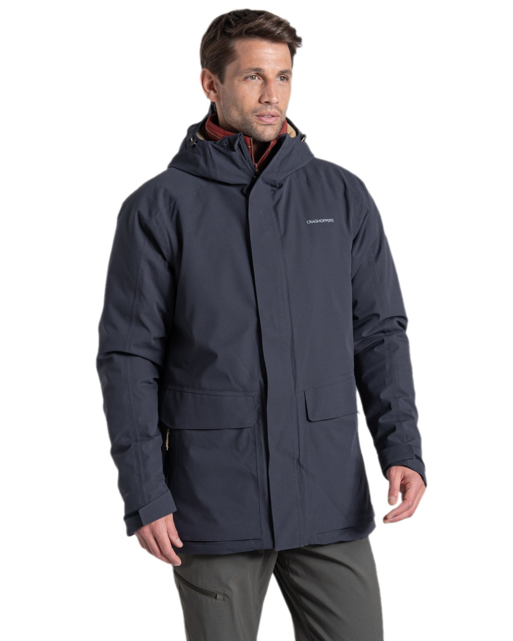 Dark Iron Coloured Craghoppers Mens Lorton Thermic Jacket on white background 