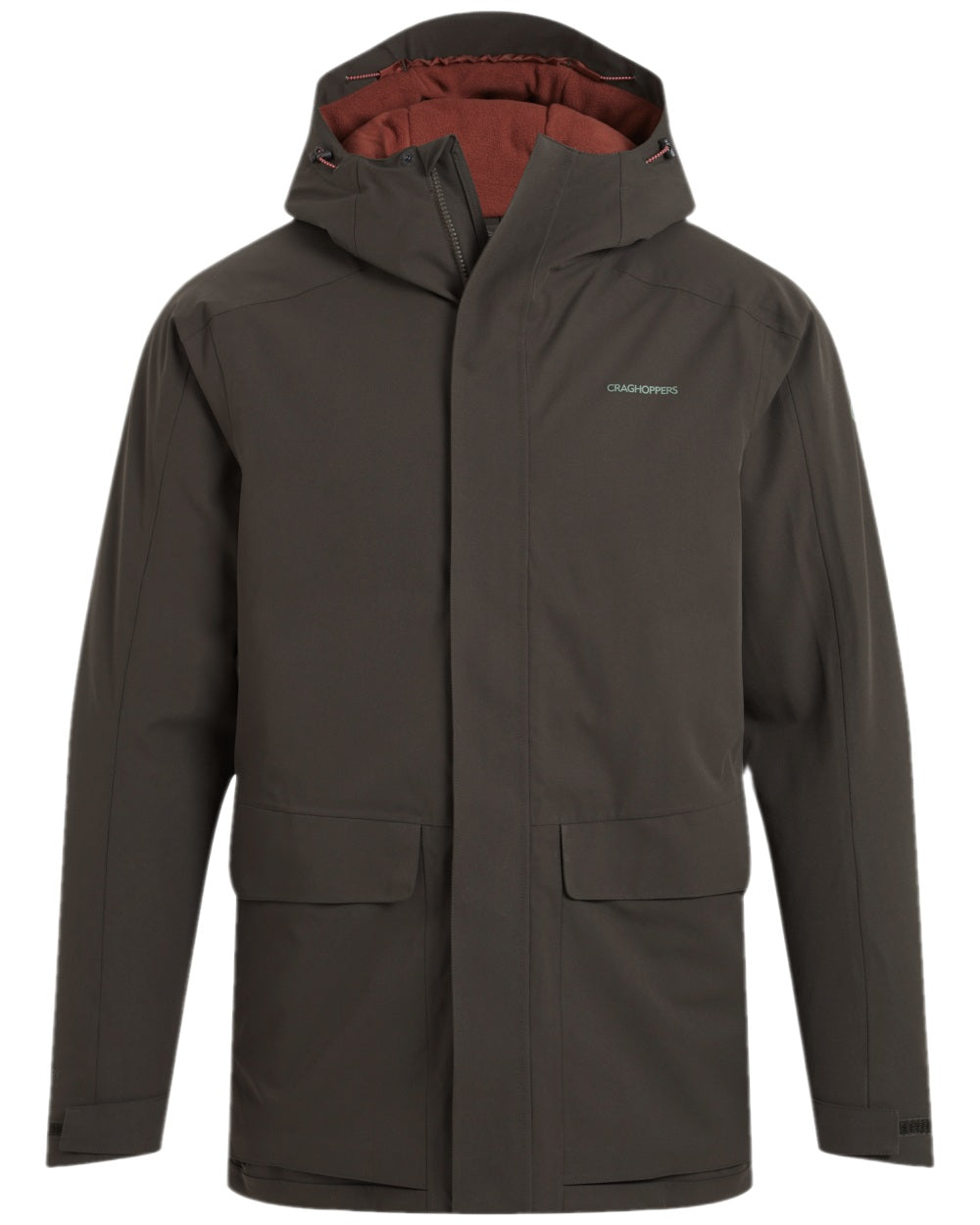 Woodland Green Coloured Craghoppers Mens Lorton Thermic Jacket on white background 