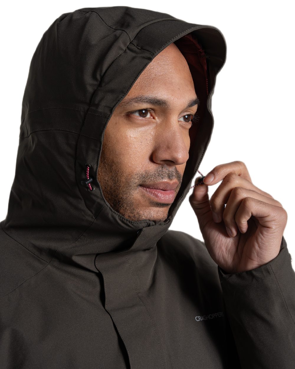 Woodland Green Coloured Craghoppers Mens Lorton Thermic Jacket on white background 