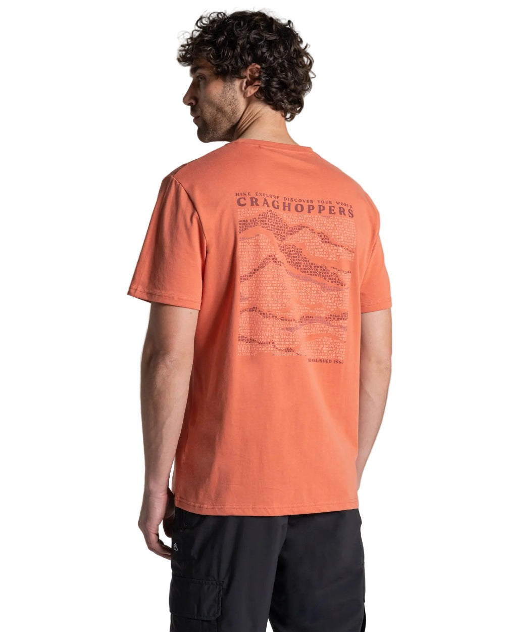 Sahara Coloured Craghoppers Mens Lucent II Short Sleeved T-Shirt on White Background
