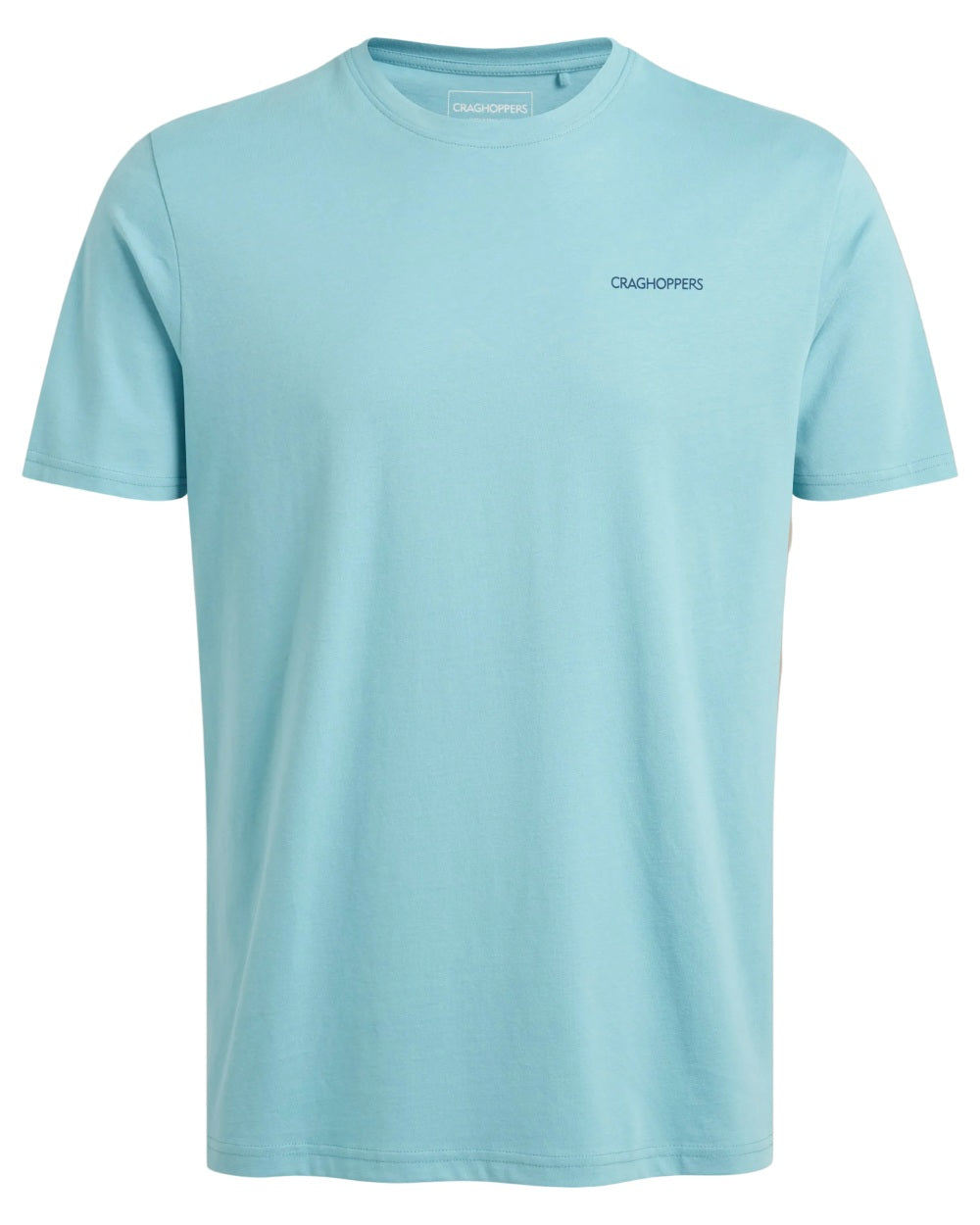 Saltpool Coloured Craghoppers Mens Lucent II Short Sleeved T-Shirt on White Background
