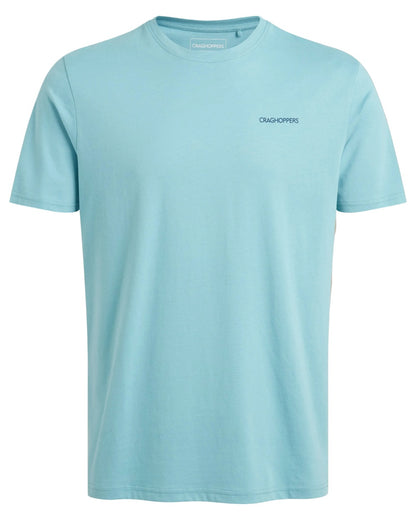 Saltpool Coloured Craghoppers Mens Lucent II Short Sleeved T-Shirt on White Background
