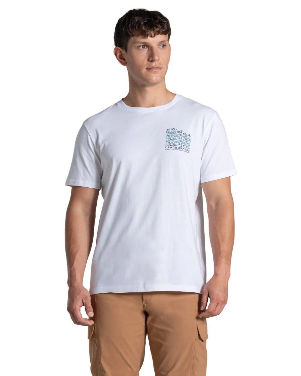 White Mountains Coloured Craghoppers Mens Lucent II Short Sleeved T-Shirt on White Background
