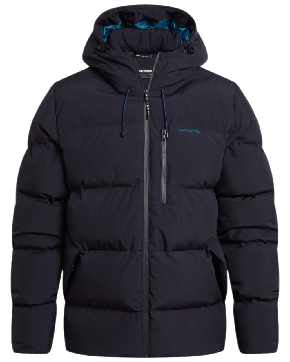 Dark Navy Coloured Craghoppers Mens Mardale Hooded Jacket on white background 