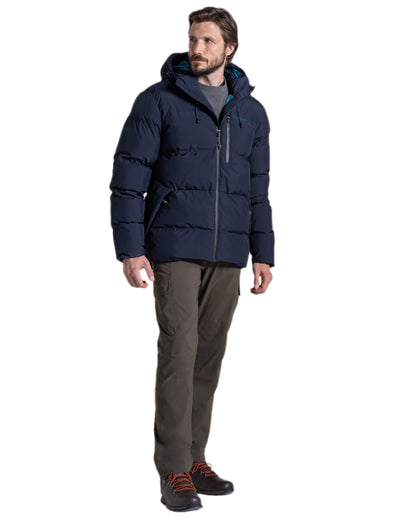 Dark Navy Coloured Craghoppers Mens Mardale Hooded Jacket on white background 
