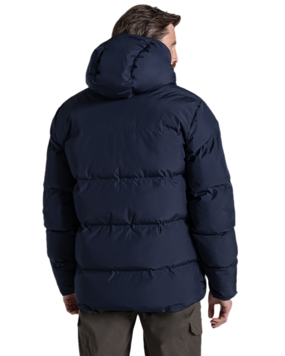 Dark Navy Coloured Craghoppers Mens Mardale Hooded Jacket on white background 
