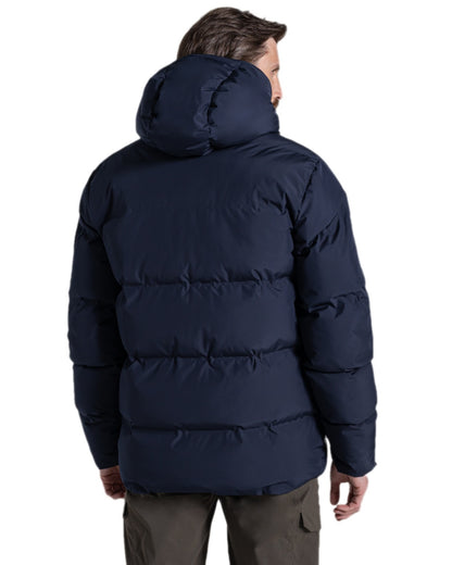 Dark Navy Coloured Craghoppers Mens Mardale Hooded Jacket on white background 