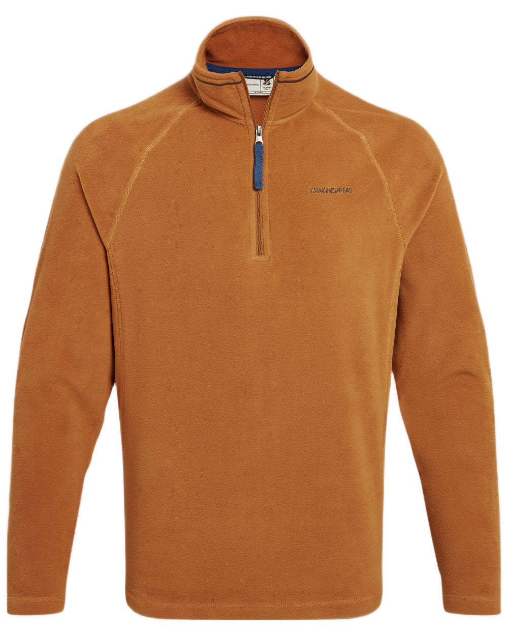 Deep Henna coloured Craghoppers Mens National Trust Corey II Half Zip Fleece on white background 