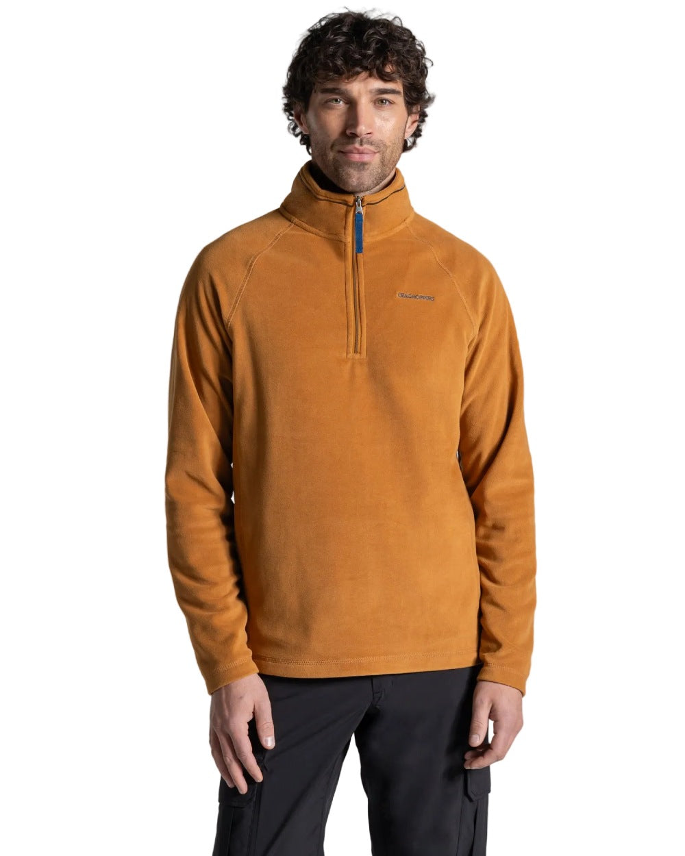 Deep Henna coloured Craghoppers Mens National Trust Corey II Half Zip Fleece on white background 