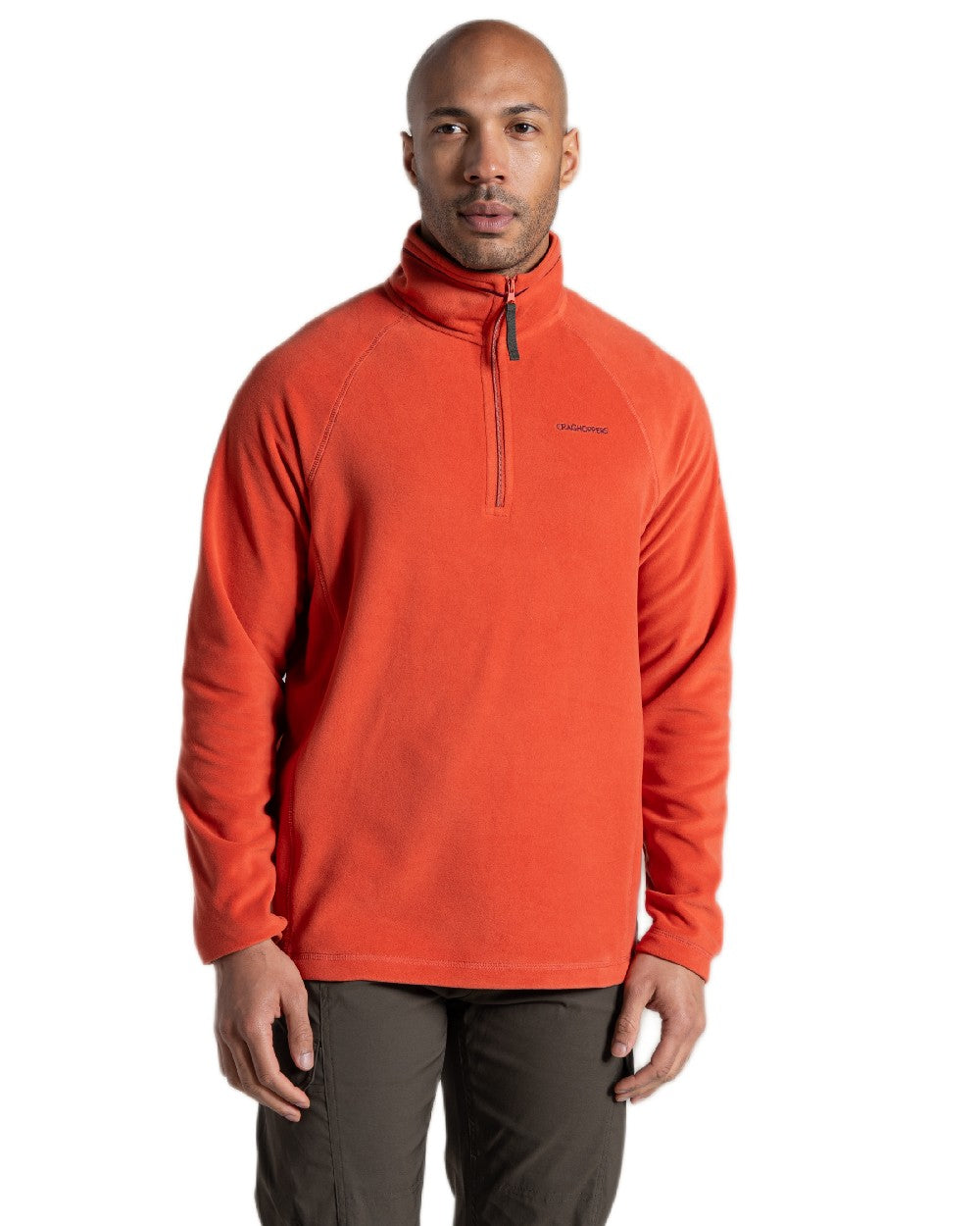 Feldspar coloured Craghoppers Mens National Trust Corey II Half Zip Fleece on white background 