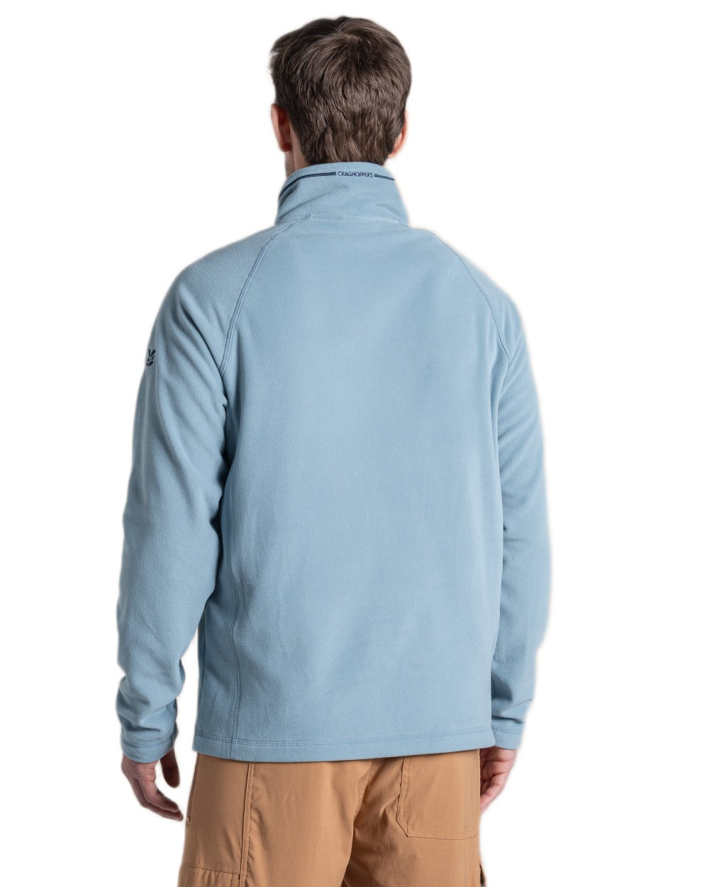 Morning Fog coloured Craghoppers Mens National Trust Corey II Half Zip Fleece on white background 