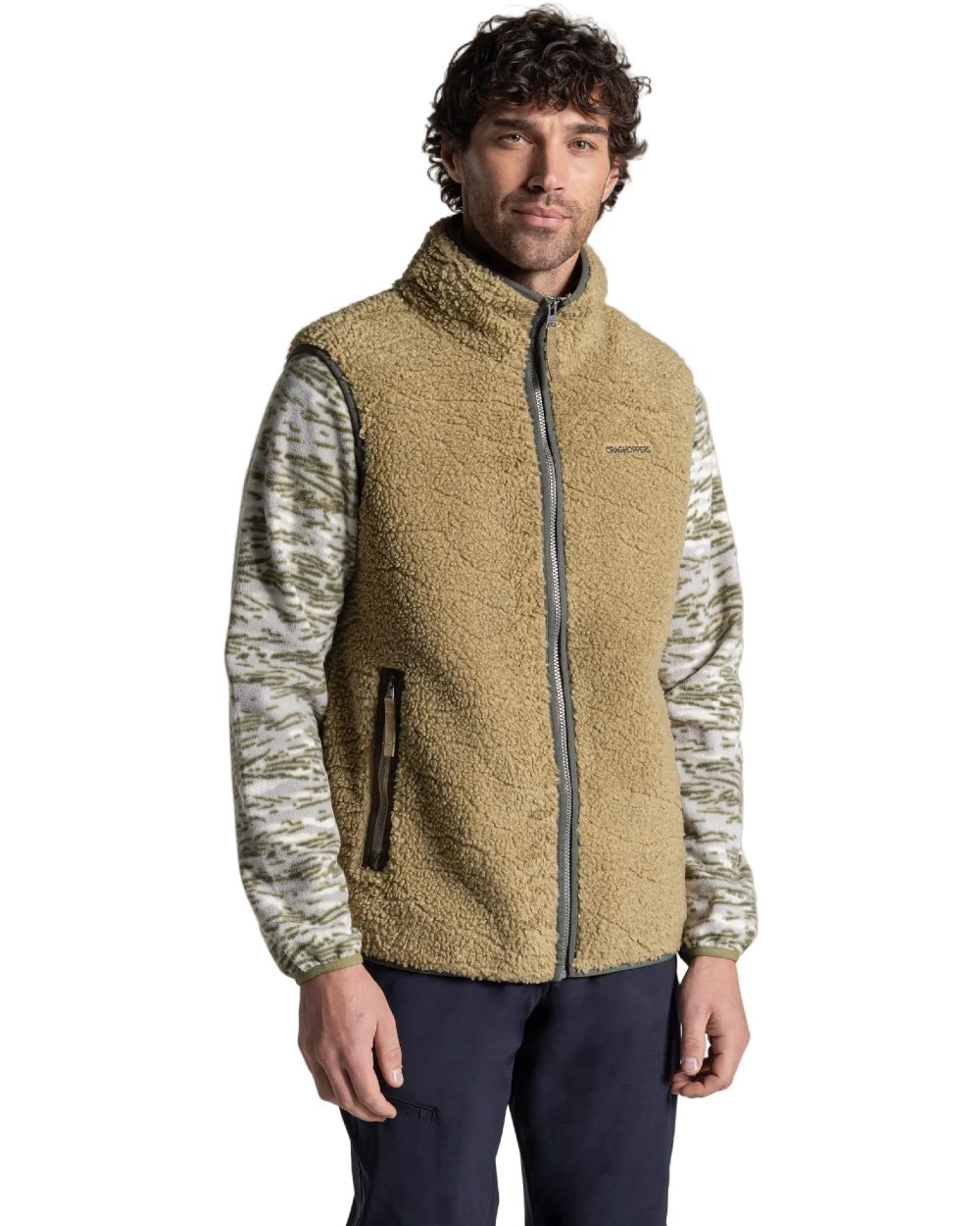 Cardamon coloured Craghoppers Mens National Trust Harome Gilet on white background 