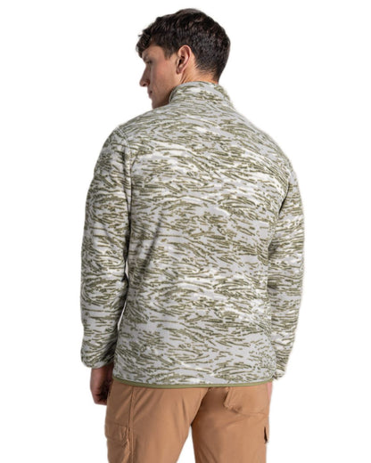 Cardamon Print coloured Craghoppers Mens National Trust Irt Half Zip Fleece on white background 
