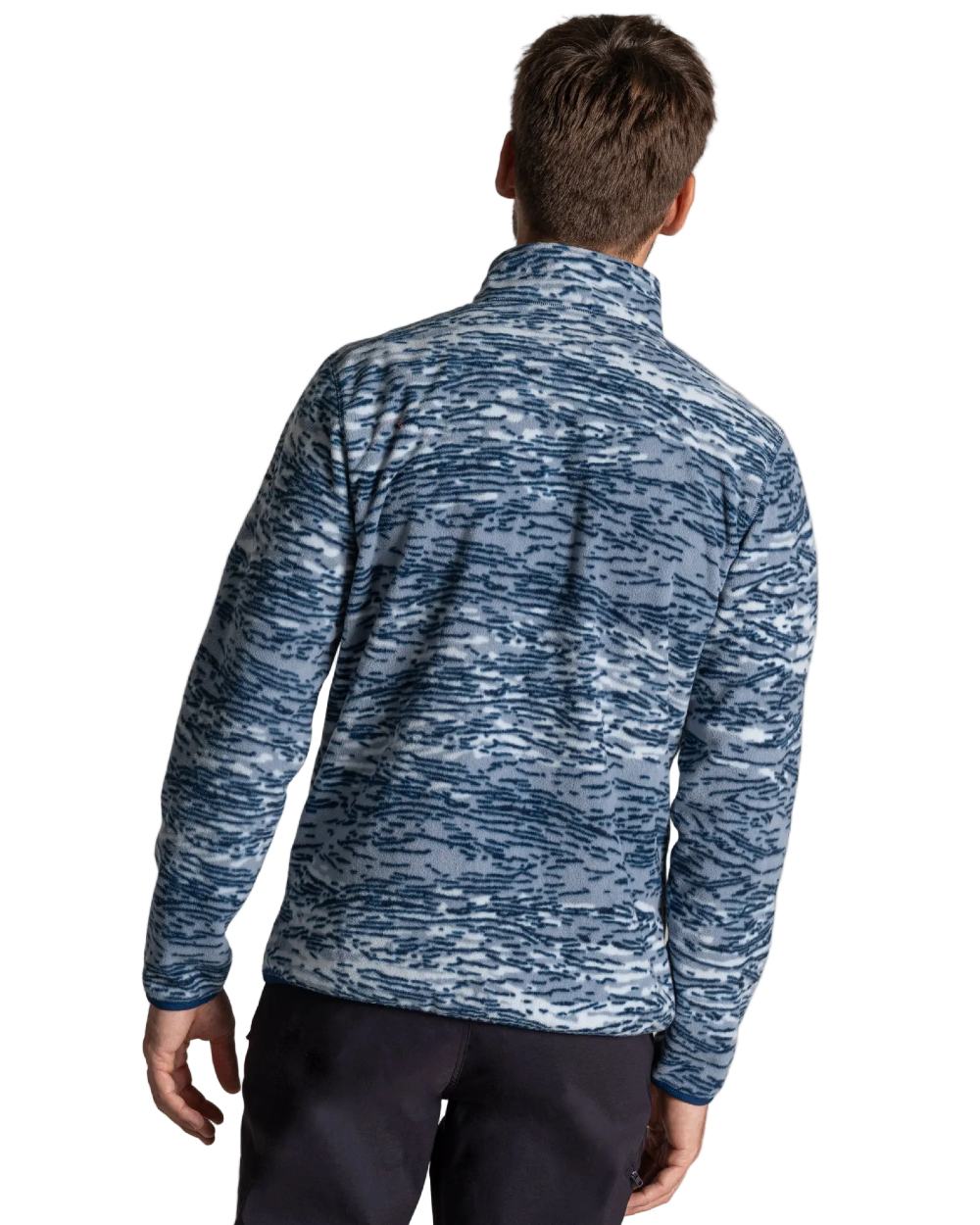 Juniper Berry Print coloured Craghoppers Mens National Trust Irt Half Zip Fleece on white background 