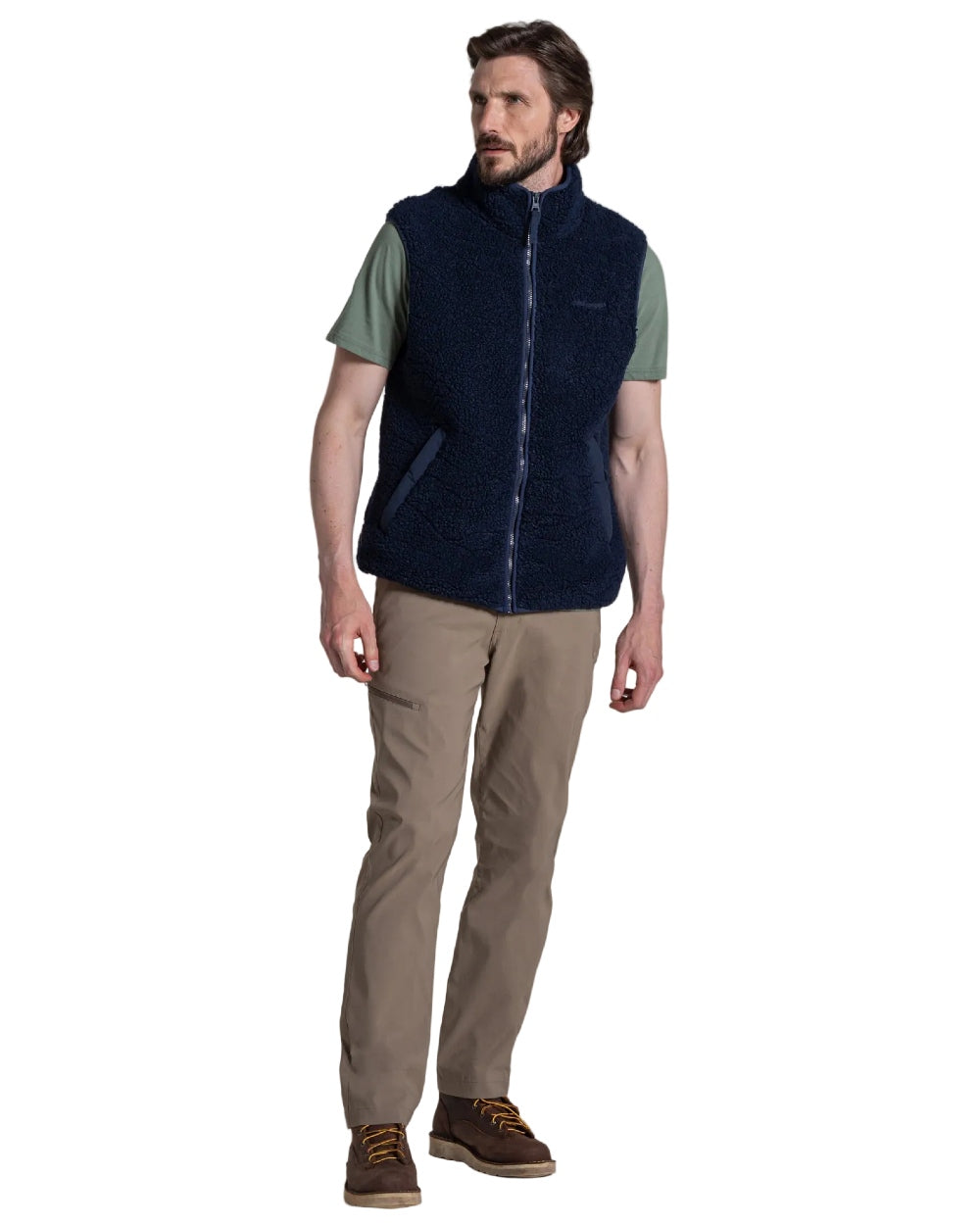 Blue Navy coloured Craghoppers Mens National Trust Lathkill Vest on white background 