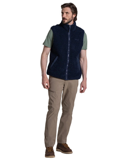 Blue Navy coloured Craghoppers Mens National Trust Lathkill Vest on white background 