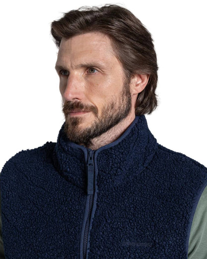 Blue Navy coloured Craghoppers Mens National Trust Lathkill Vest on white background 