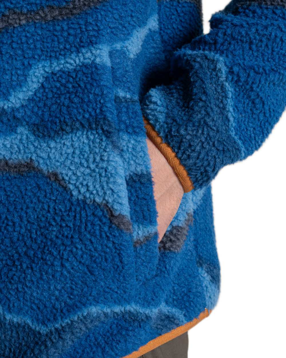 Juniper Berry Print coloured Craghoppers Mens National Trust Rawthey Half Zip Fleece on white background 