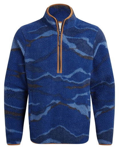 Juniper Berry Print coloured Craghoppers Mens National Trust Rawthey Half Zip Fleece on white background 