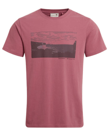 Atlas Red coloured Craghoppers Mens National Trust Sabden Short Sleeved T-Shirt on white background 