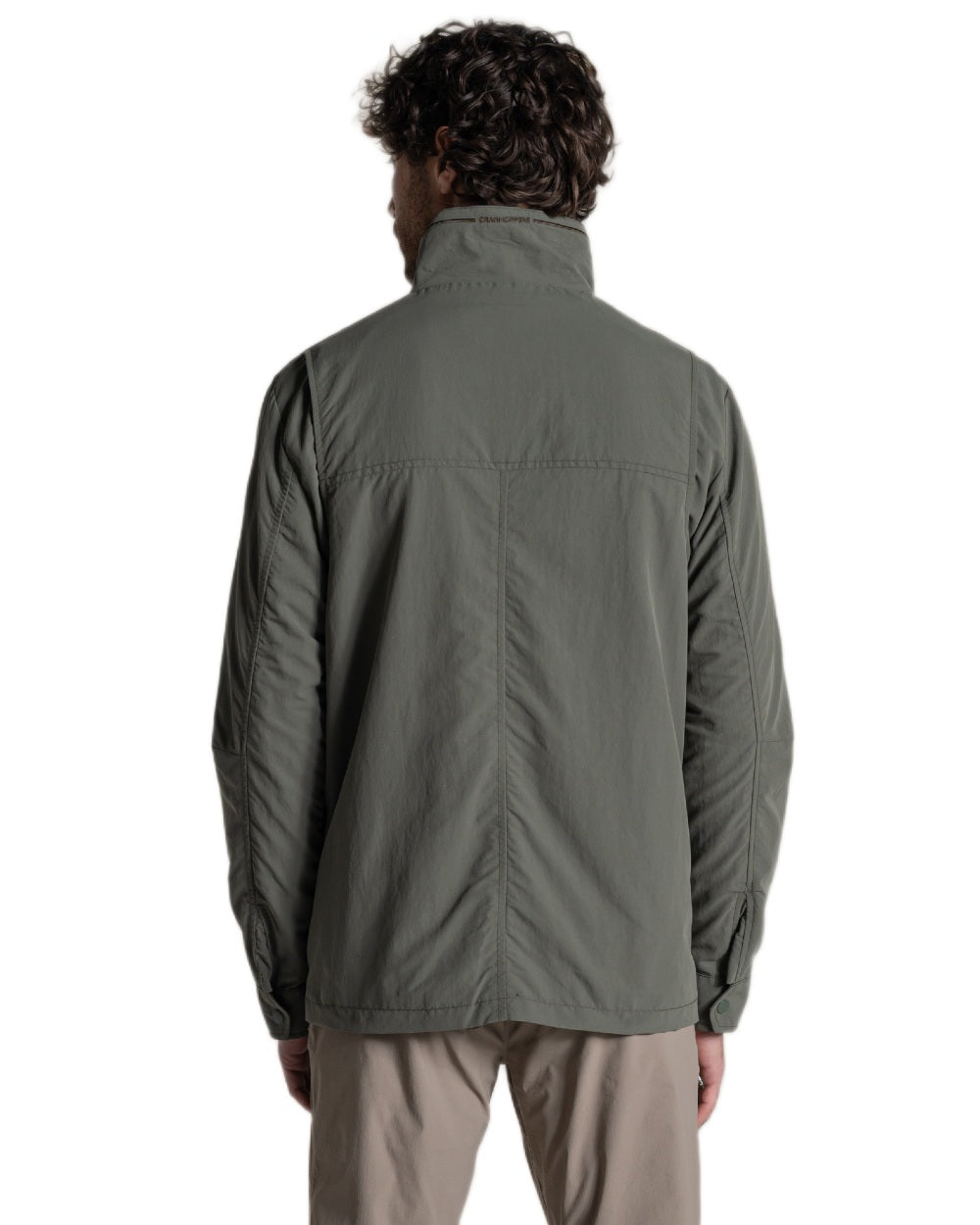 Dark Sage coloured Craghoppers Mens NosiLife Adventure Jacket V on white background 