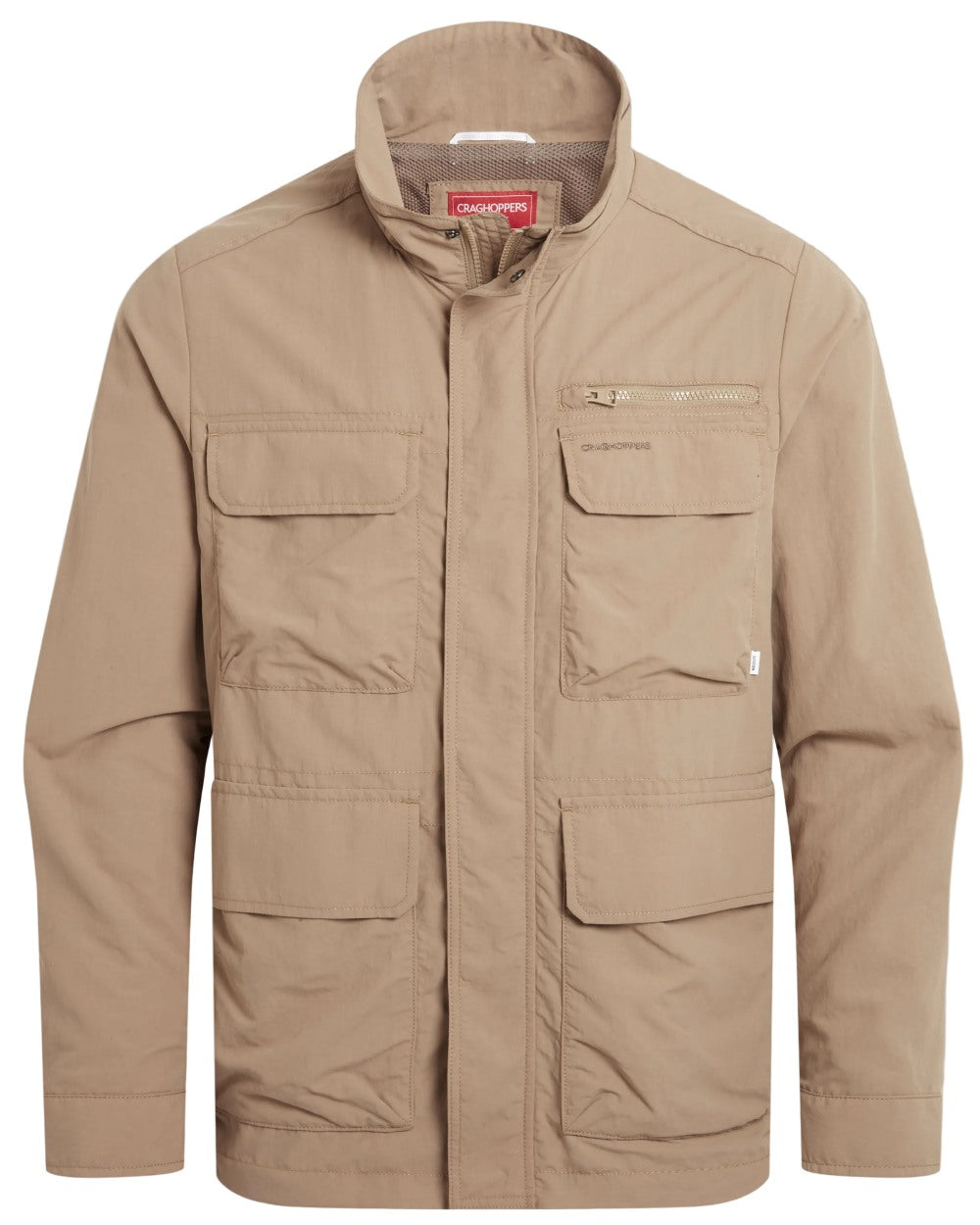 Earthenware coloured Craghoppers Mens NosiLife Adventure Jacket V on white background 