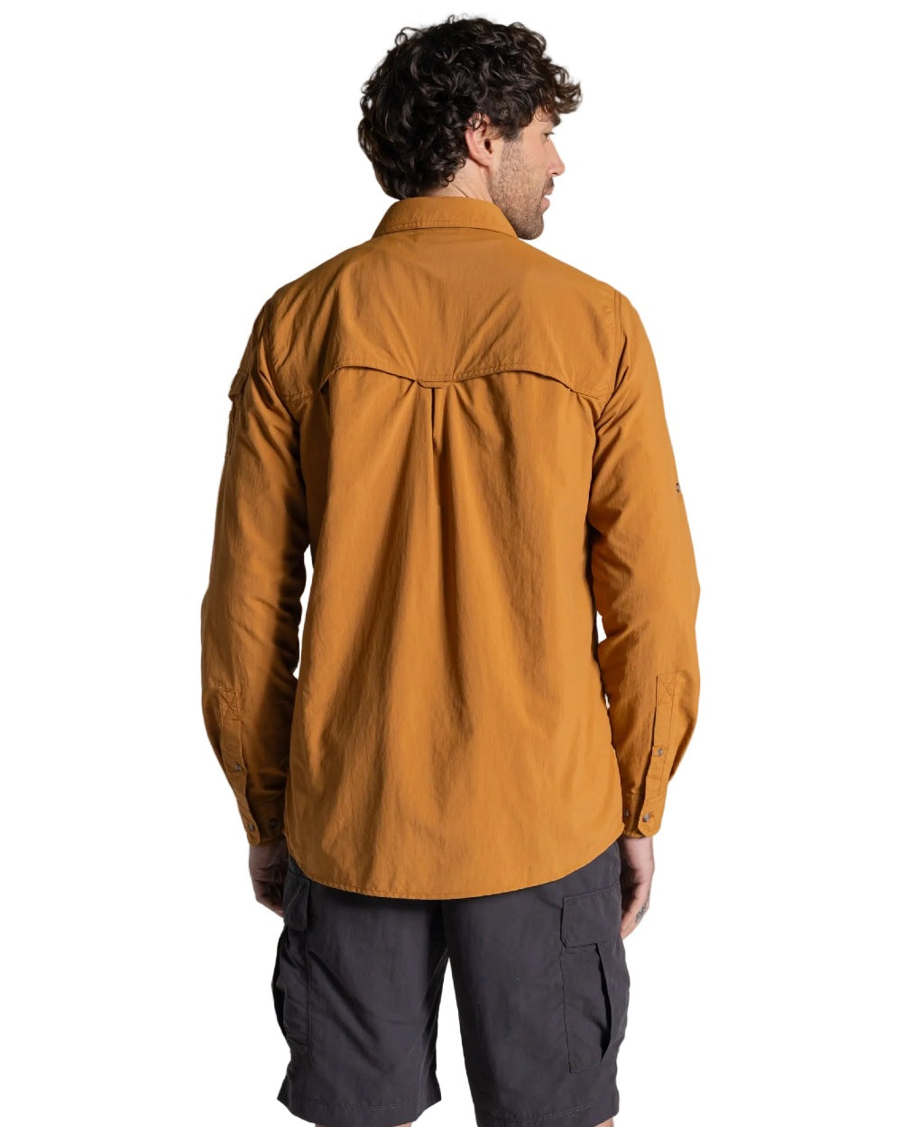 Deep Henna Craghoppers Mens NosiLife Adventure Long Sleeved Shirt III on white background 