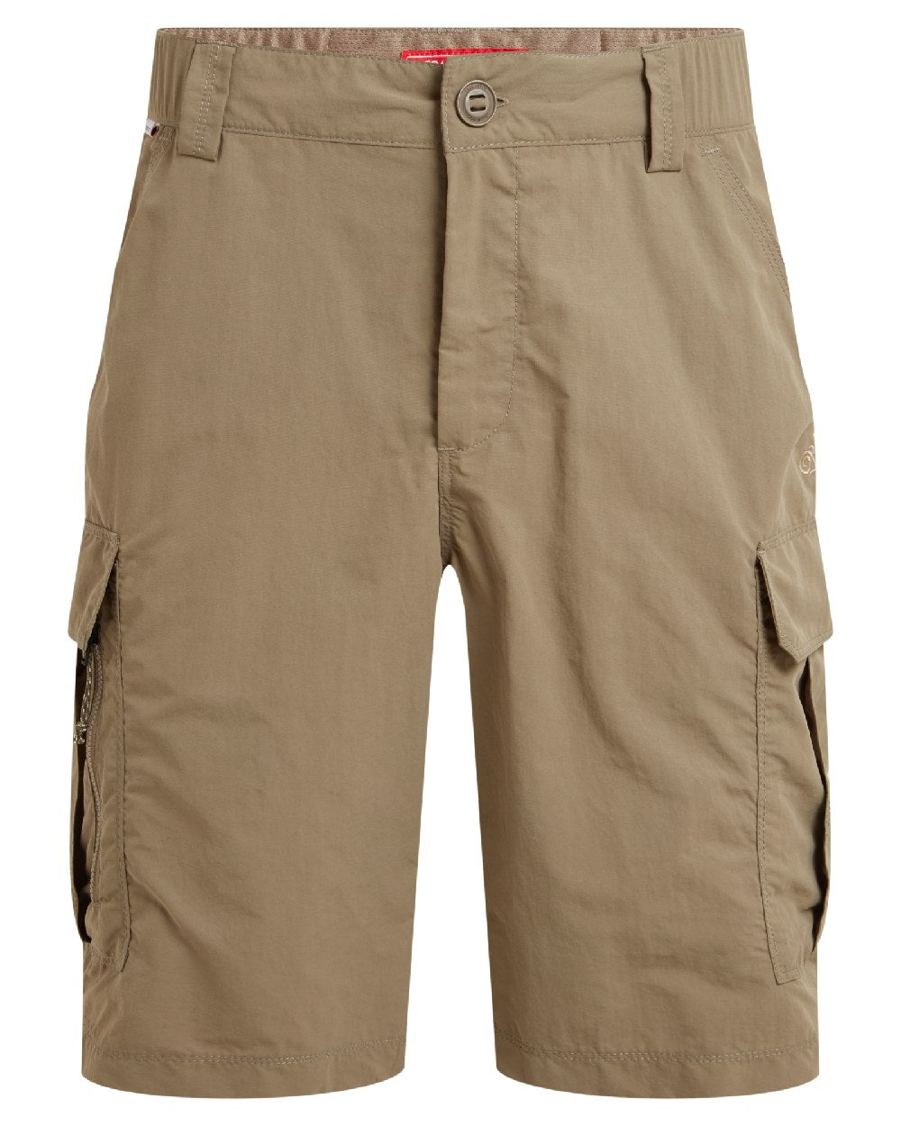 Pebble coloured Craghoppers Mens NosiLife Cargo Short III on white background 