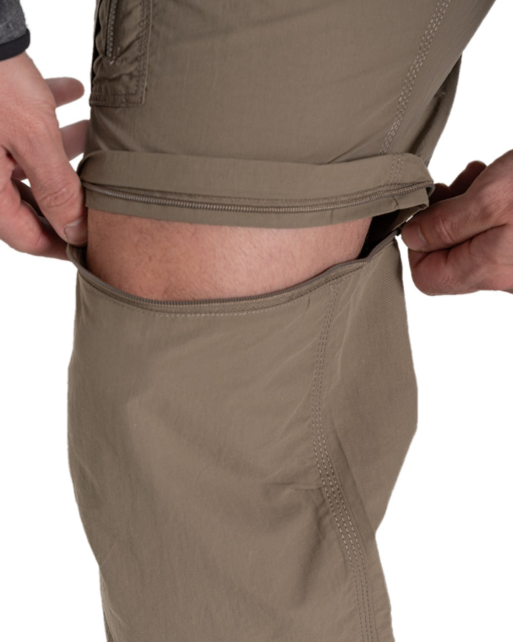 Pebble coloured Craghoppers Mens NosiLife Convertible Cargo Trouser III on white background 