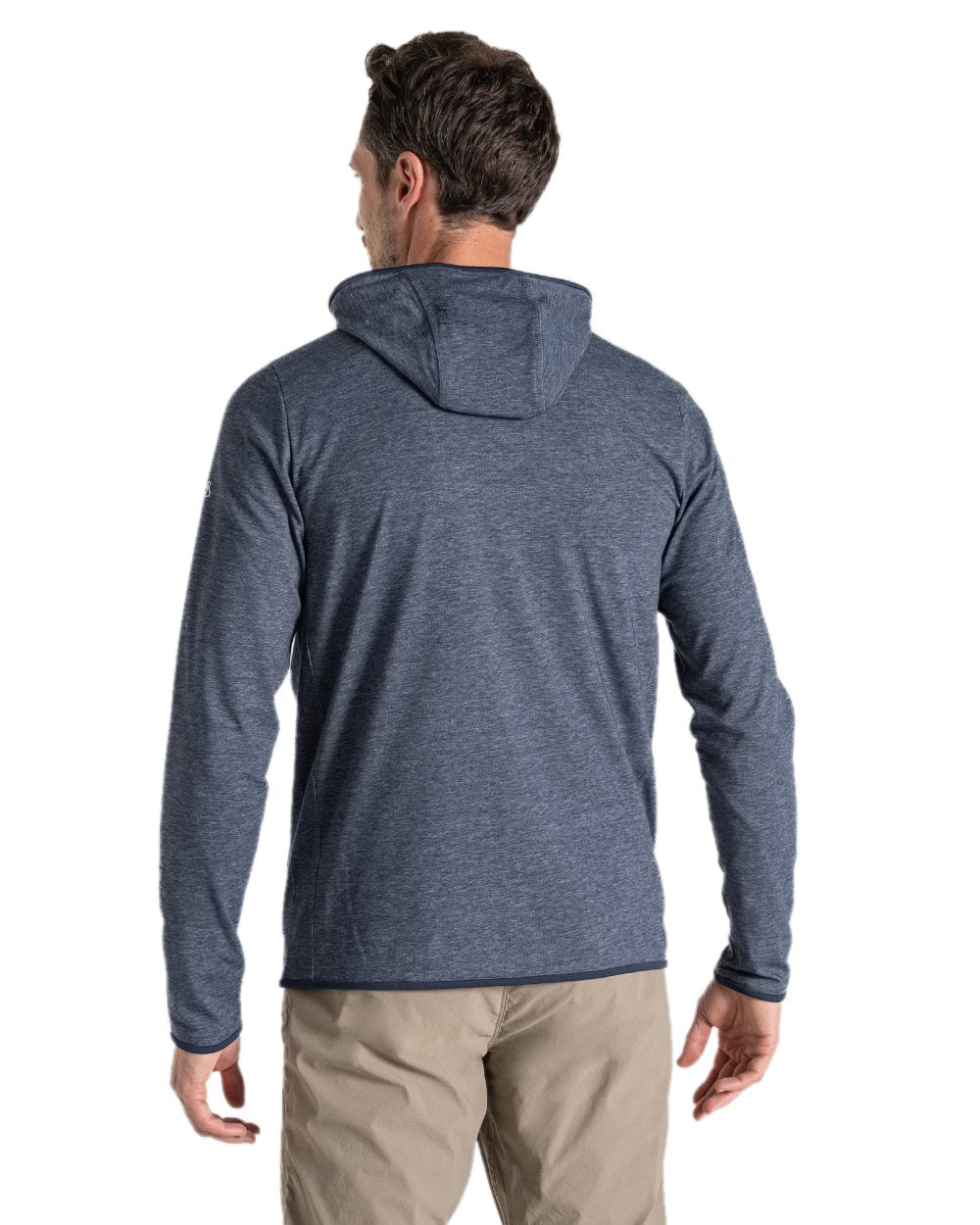 Blue Navy Marl coloured Craghoppers Mens NosiLife Deft Hooded Jacket on white background 