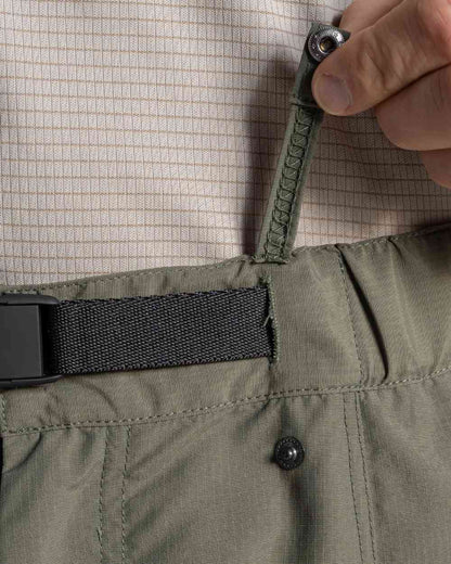 Dark Sage coloured Craghoppers Mens NosiLife Kadin Cargo Shorts on white background 