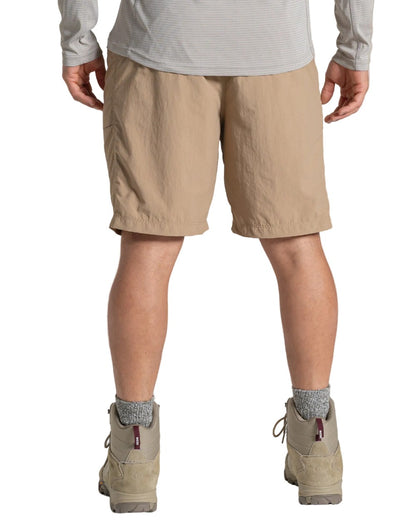 Earthenware coloured Craghoppers Mens NosiLife Kadin Cargo Shorts on white background 