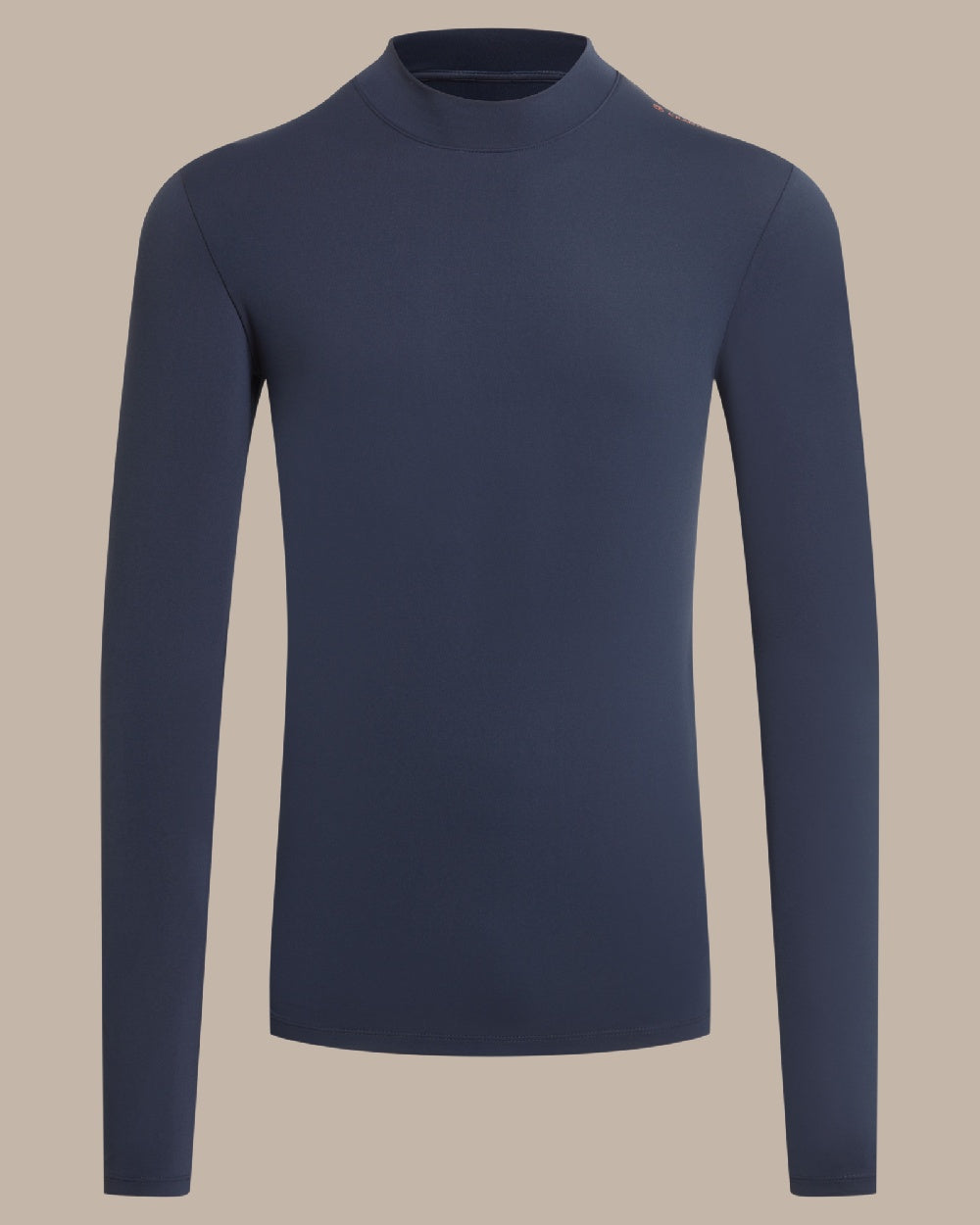 Blue Navy Coloured Craghoppers Mens Nosilife Long Sleeved Neck Top on Beige Background 