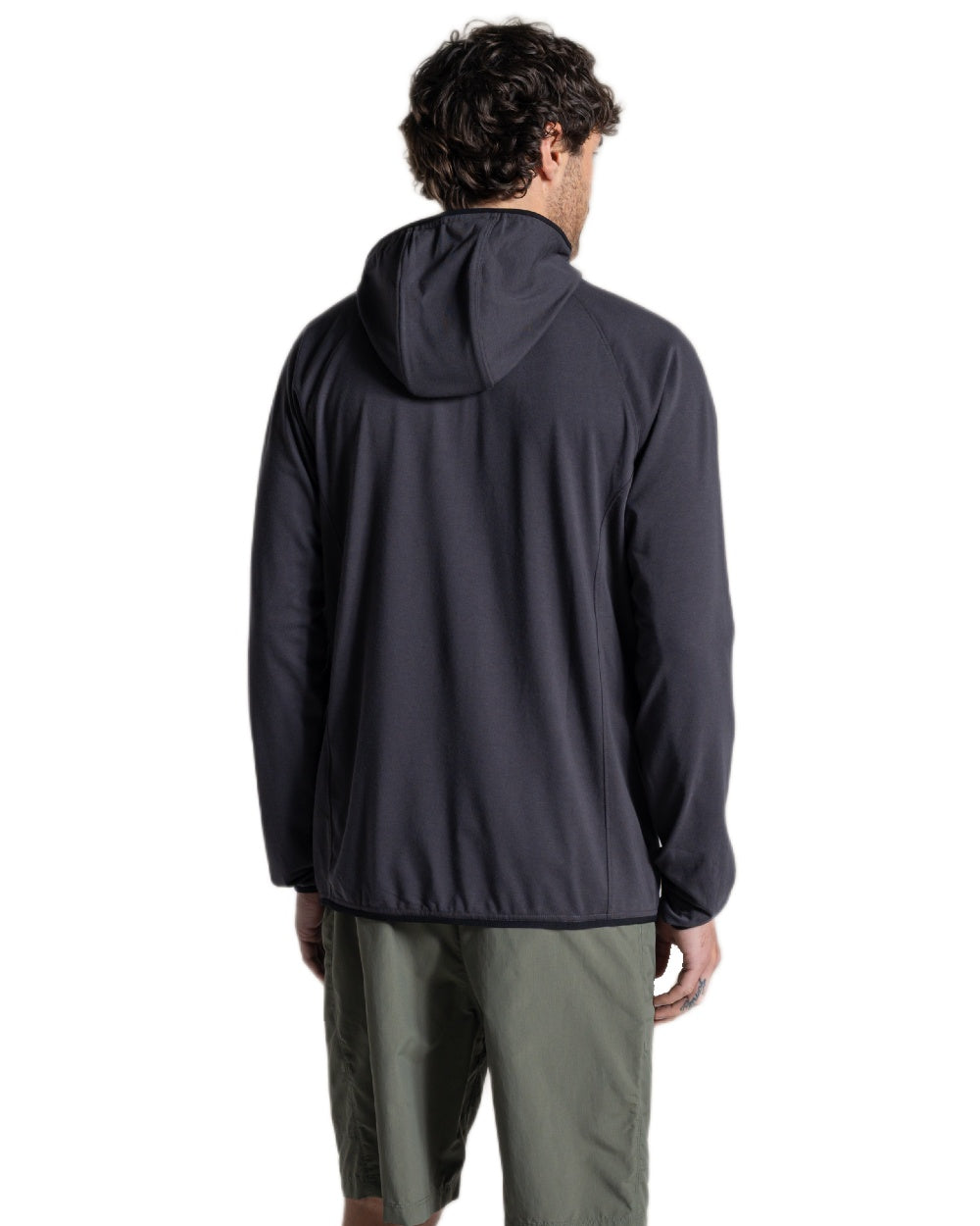 Dark Iron coloured Craghoppers Mens NosiLife Nadim Hooded Jacket on white background 