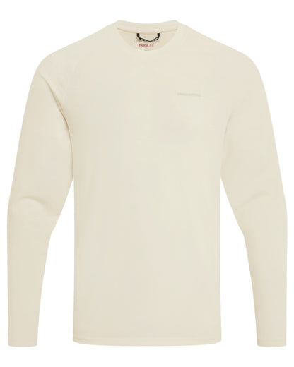 Sail White coloured Craghoppers Mens NosiLife Nour Long Sleeved T-Shirt on white background 