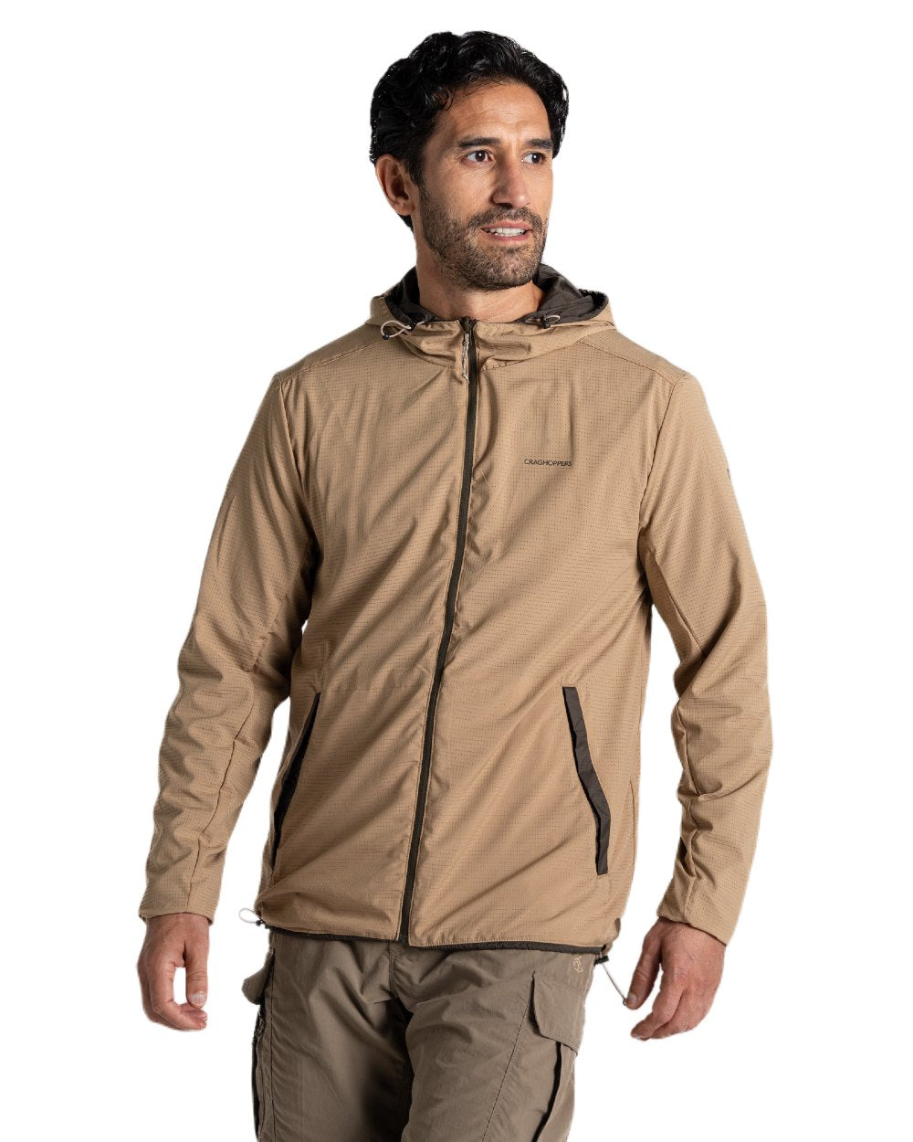 Woodland Green Earthenware coloured Craghoppers Mens NosiLife Ovis Reversible Jacket on white background 