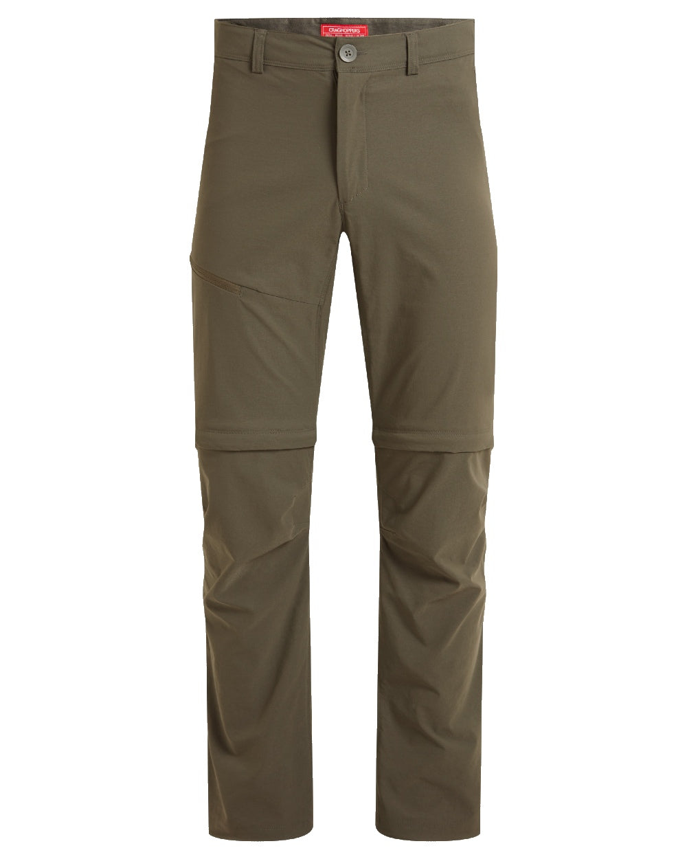 Woodland Green coloured Craghoppers Mens NosiLife Pro Convertible Trouser III on white background 