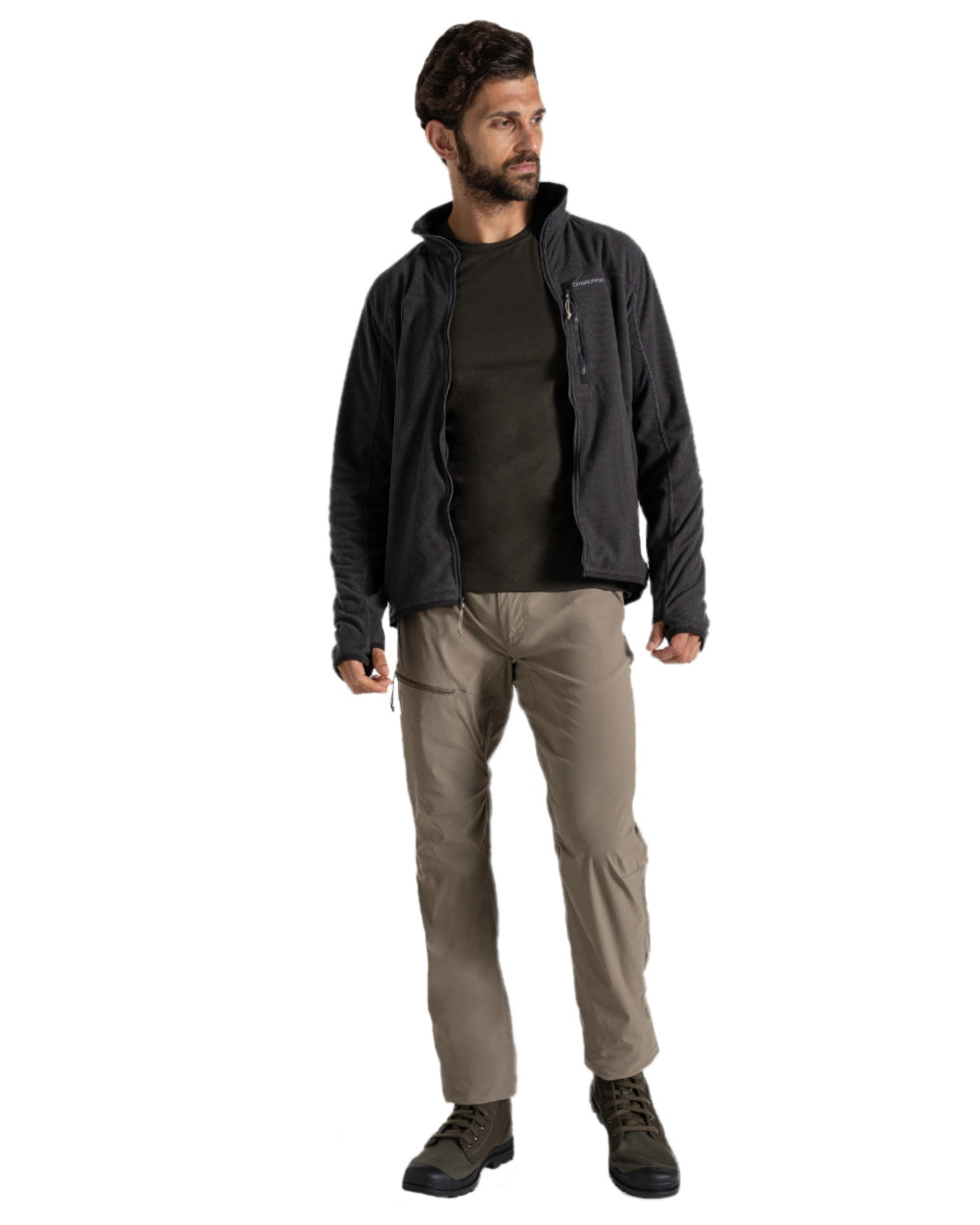 Pebble coloured Craghoppers Mens NosiLife Pro Trouser III on white background 