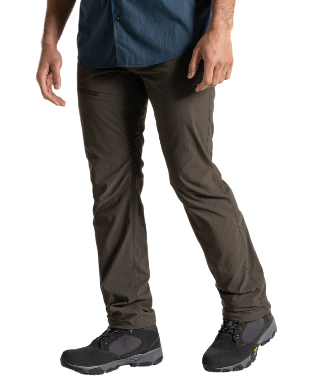 Woodland Green coloured Craghoppers Mens NosiLife Pro Trouser III on white background 