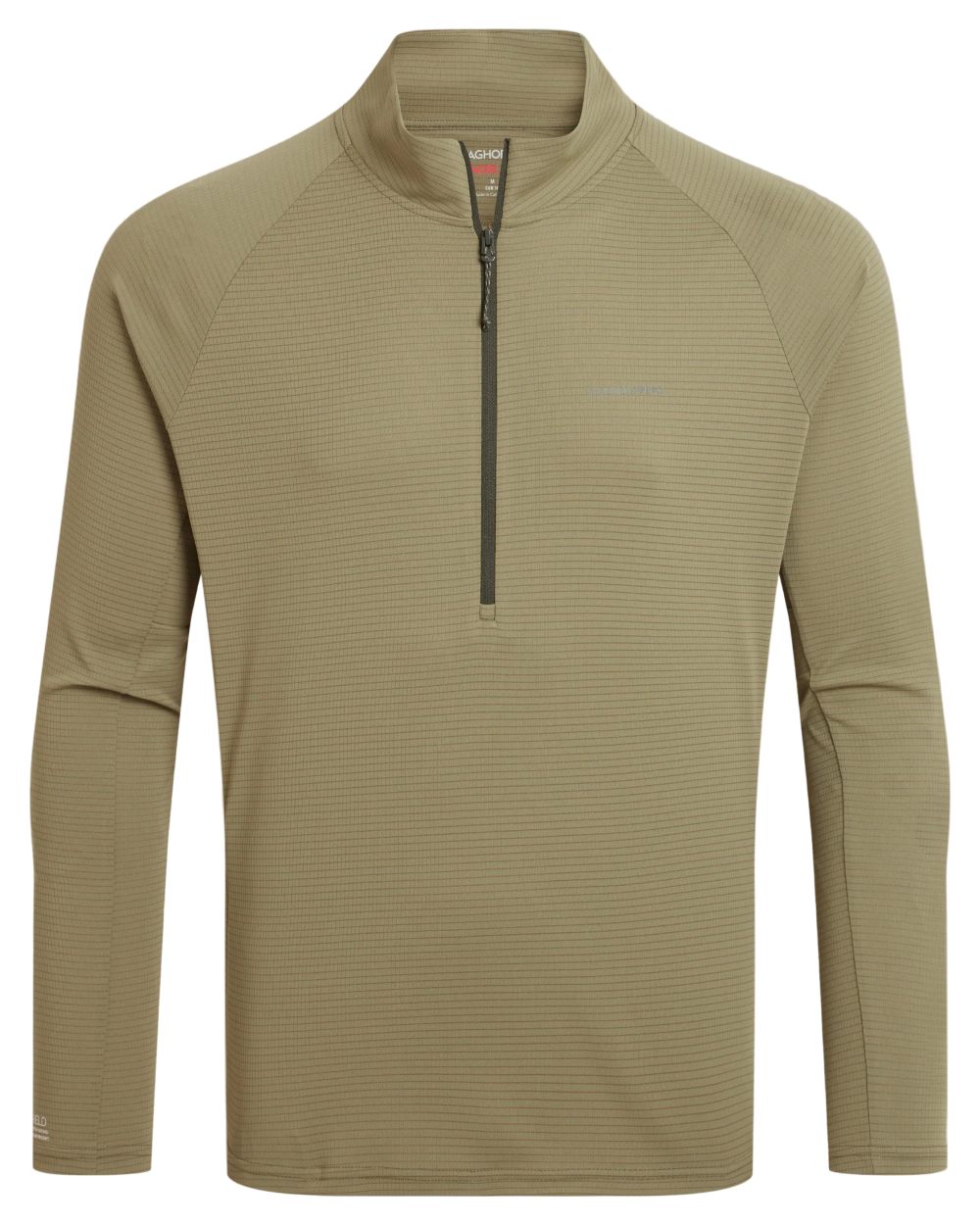 Cardamon coloured Craghoppers Mens NosiLife SolarShield+ Half Zip Top on white background 