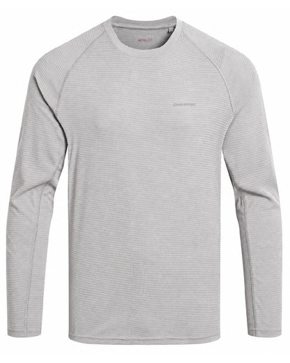 Parchment coloured Craghoppers Mens NosiLife SolarShield+ Long Sleeved T-Shirt on white background 