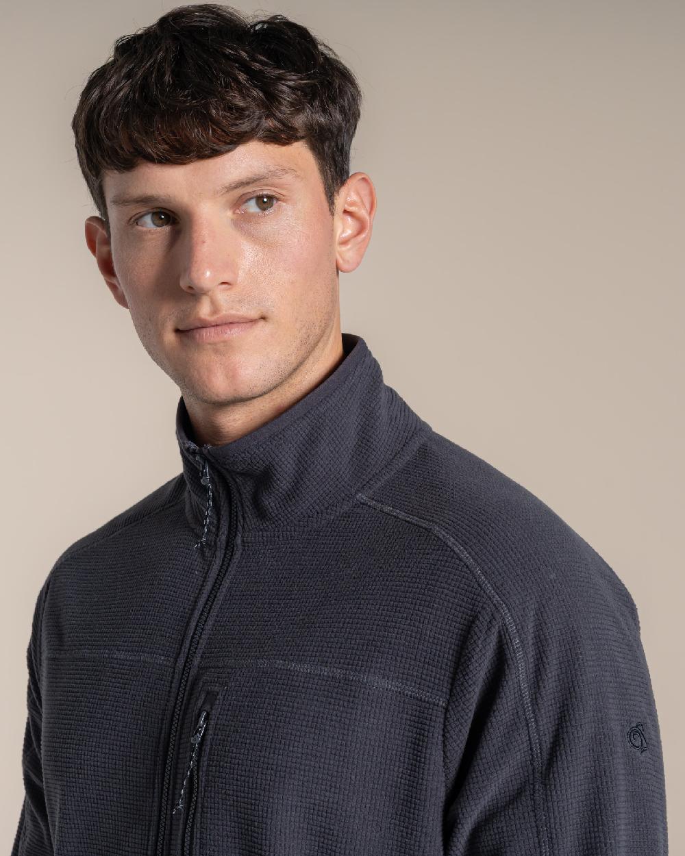Dark Iron coloured Craghoppers Mens NosiLife Spry II Jacket on beige background 