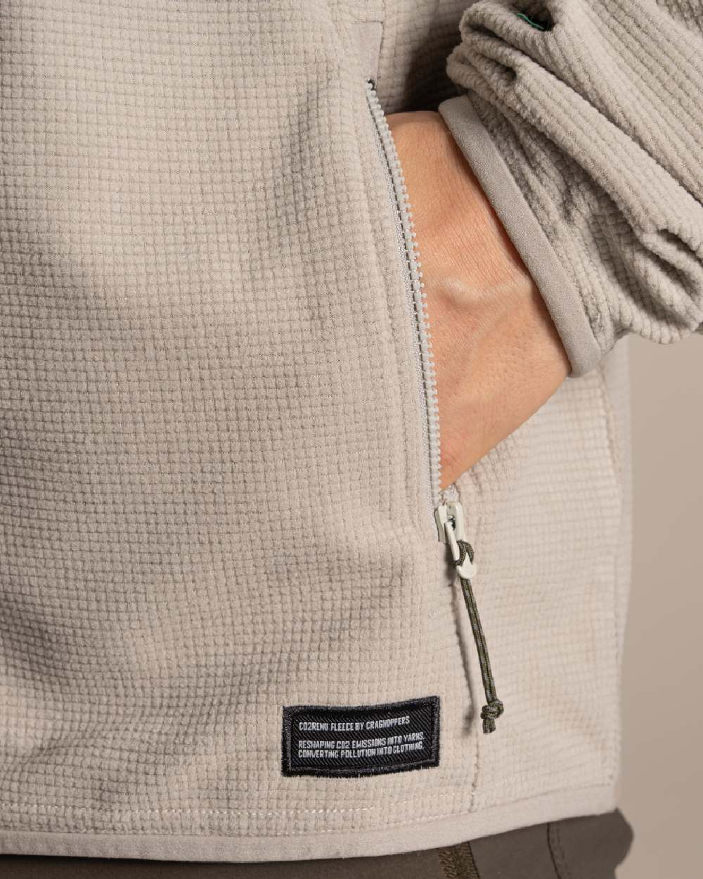 Parchment coloured Craghoppers Mens NosiLife Spry II Jacket on beige background 
