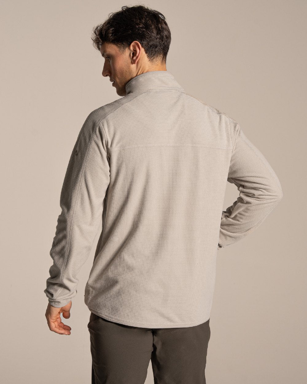 Parchment coloured Craghoppers Mens NosiLife Spry II Jacket on beige background 