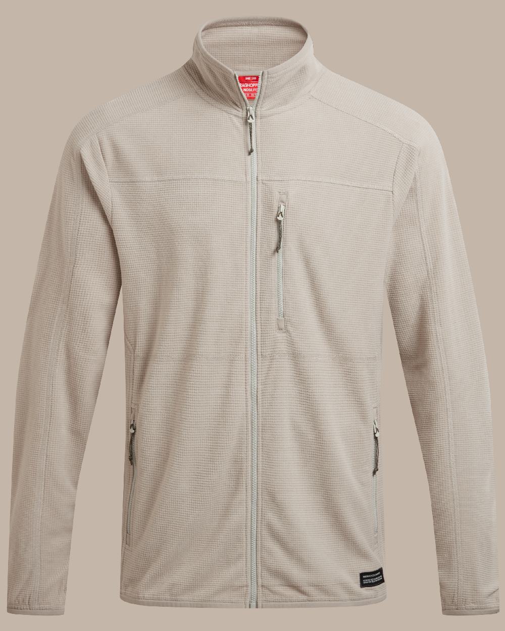 Parchment coloured Craghoppers Mens NosiLife Spry II Jacket on beige background 